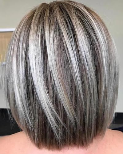 RENERSHOW Medium Length Bob Wig with Bangs in Blonde...