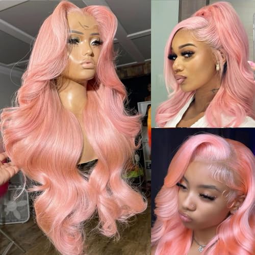 ANDRIA 13x4 HD Lace Front Wigs 28 Pink Body Wave