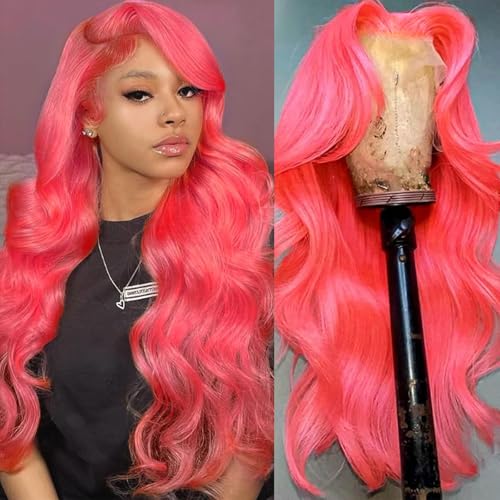 cute fairy 13x6 Hot Pink Lace Front Human Hair Wig