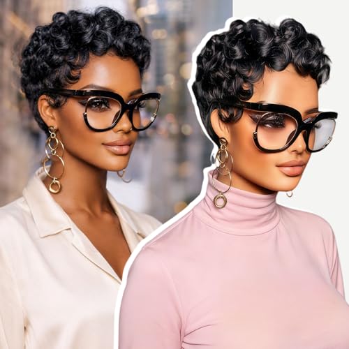 showreal Pixie Cut Wigs Human Hair for Black Women