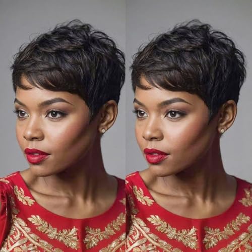 Evasens Pixie Cut Wigs Human Hair Short For Black Women