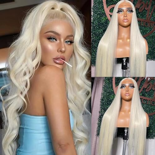 Platinum Blonde Lace Front Wig Human Hair 13x6 HD Lace