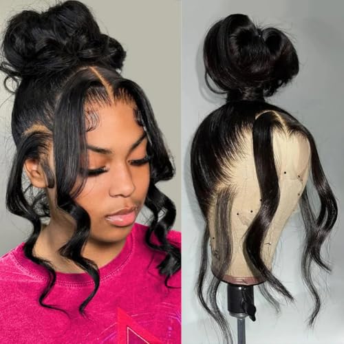 KGIFH Drawstring Body Wave Lace Front Wigs, Glueless Human...