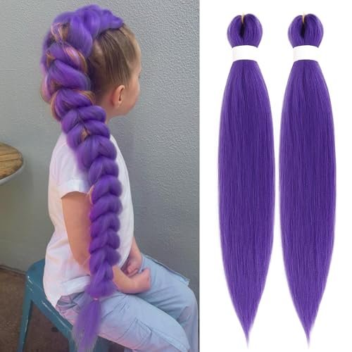 Arcpor Long Purple Braiding Hair Pre Stretched Synthetic...
