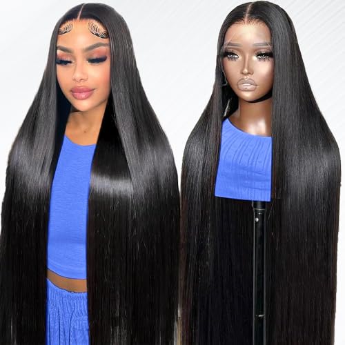 XUBULO 30 Inch Lace Front Wigs Human Hair Straight HD