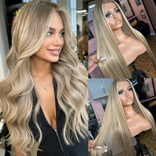 Highlight 13x4 HD Lace Front Wig Human Hair Ash Blonde