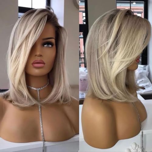 Byluxurious Highlight Ash Blonde Wig Human Hair Lace Front...