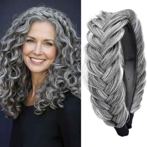 DIGUAN Wide Messy Braided Headband With Teeth Synthetic...