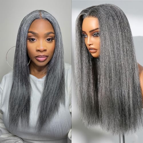 LUVME HAIR 16 Inch Grey Salt & Pepper Bob Wig