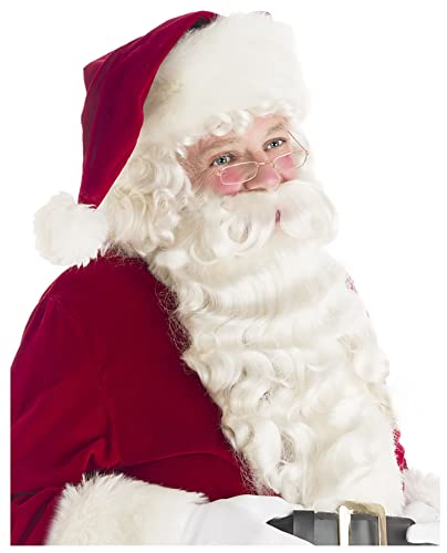 Costume Adventure Deluxe Santa Beard and Wig Set with Bag