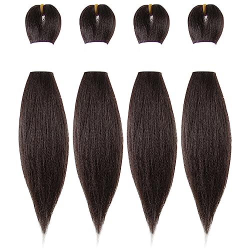 Osuntress Braiding Hair Pre Stretched 10 Inch 4 Packs Brown
