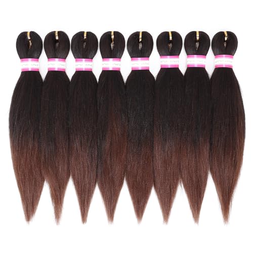 Pre Stretched Braiding Hair 12 Inch 8 Packs Yaki Ombre