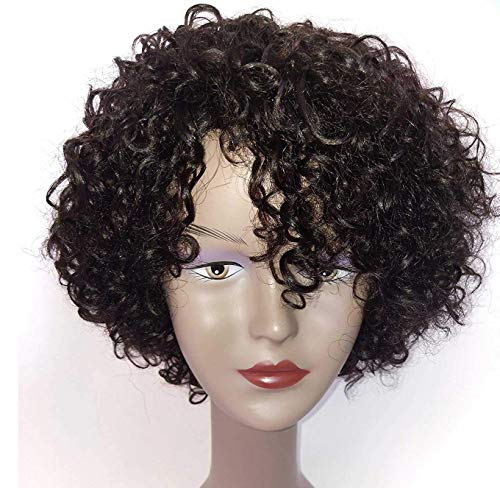 Brazilian Kinky Curly 10 Inch Human Hair Glueless Short Wig