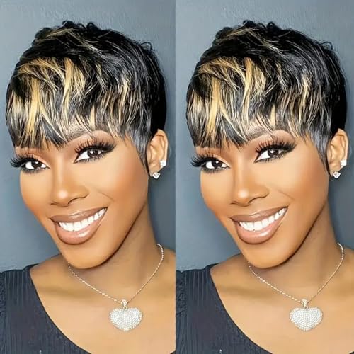 Besteffie Pixie Cut Wig Human Hair Short for Black Women