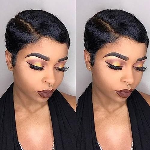 Rebecca Fashion Short Pixie Cut Lace Front Human Hair Wig