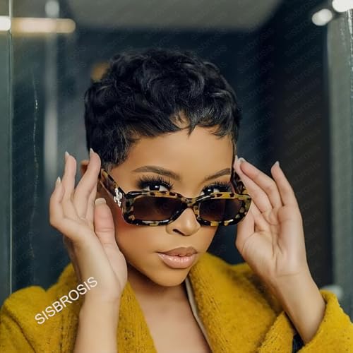 SisBroSis Short Wigs for Black Women Pixie Cut Human Hair