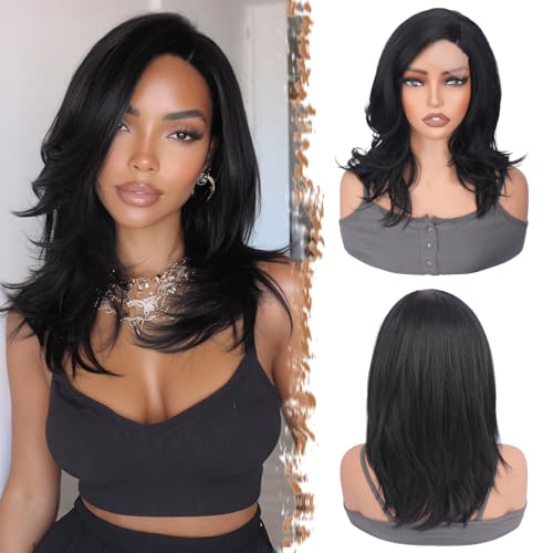 Sidaila Natural Black Wig for Women – Side Part Straight