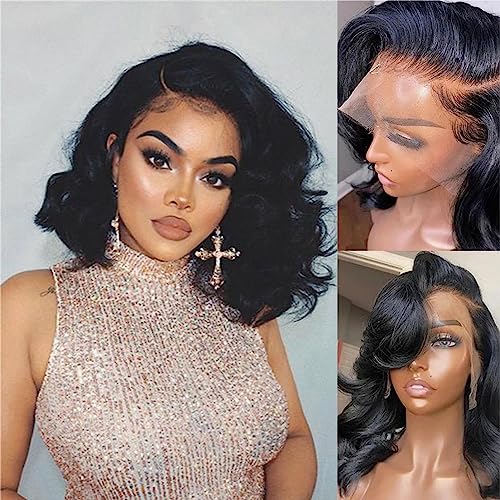 Umeiw Short Bob Wigs Human Hair 13x4 Glueless Lace Front