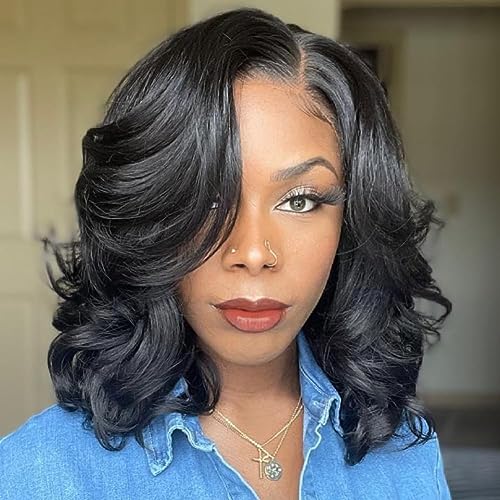 quickwig Short Body Wave Wig Glueless Short Wavy Bob