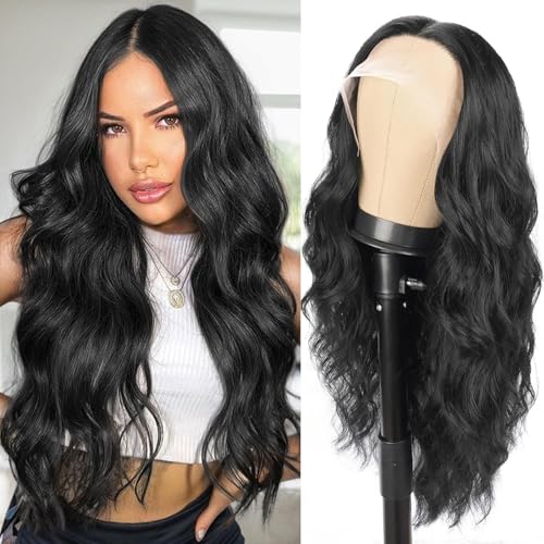 BESSY HAIR Black Lace Front Wig 13x3.5 T Part Curly