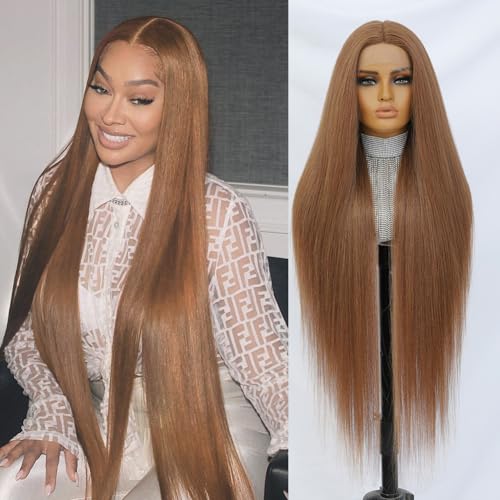 Felek Super Long T Part Lace Wigs Honey Blonde Straight