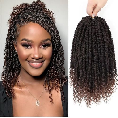 12 Inch Pre-Looped Passion Twist Crochet Hair 8 Packs 1B/30