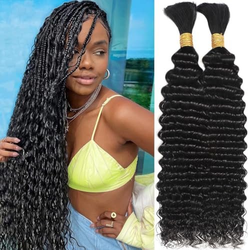 Human Braiding Hair for Boho Braids 110g Deep Water Wave