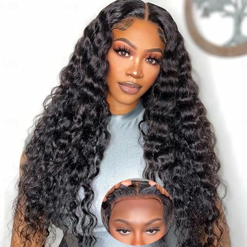 Bugtum Glueless Wigs Human Hair Pre Plucked Deep Wave...
