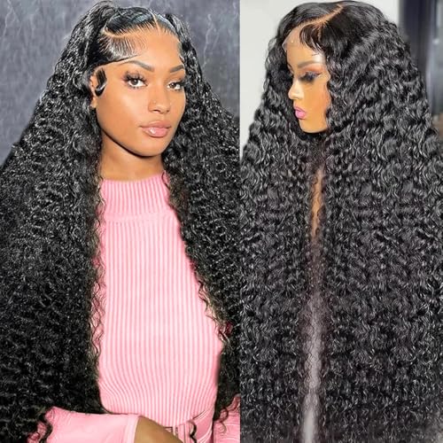 250% Density 13X6 30 Inch Deep Wave Human Hair Wig