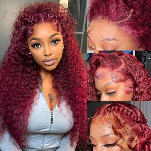 ANDRIA 13x4 HD Transparent Lace Front Wigs Deep Wave...