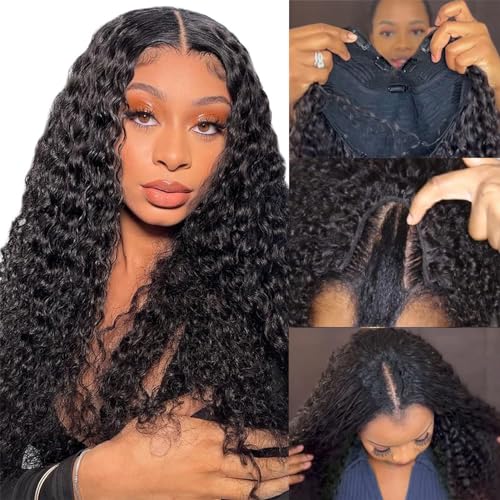 ROYAL IMPRESSION V Part Wig Human Hair Deep Wave Glueless