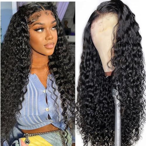 DELHELHAIR Water Wave Wet and Wavy Lace Human Hair Wig