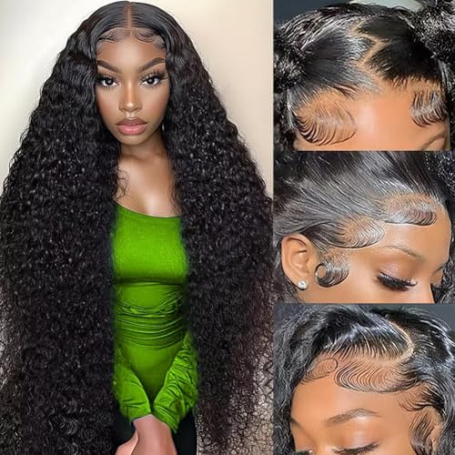 Yeeaak Deep Wave Lace Front Wigs Human Hair 13X6 HD