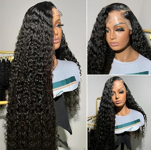 ESIWONHAIR Wet and Wavy Water Wave 13x4 Lace Front Wig