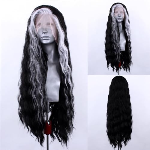 ELESTY Highlights Synthetic Lace Front Wigs Free Part Long...