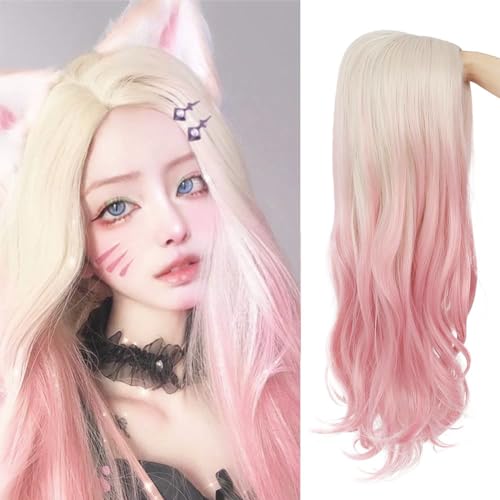 Dai Cloud Blonde to Pink Long Wavy Ombre Wig