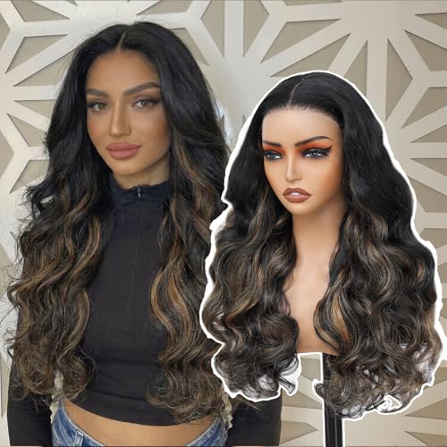 Walsdi Glueless 5x5 HD Lace Front Wig Synthetic Body Wave