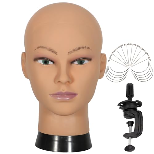 simnient Bald Mannequin Head Stand Professional Cosmetology...