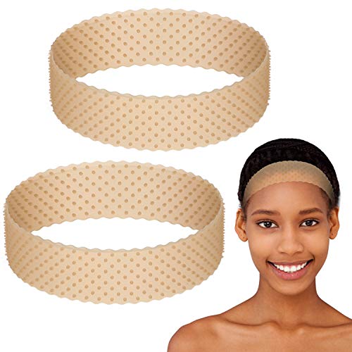 WILLBOND 2 Pcs Silicone Wig Grip Band in Light Brown