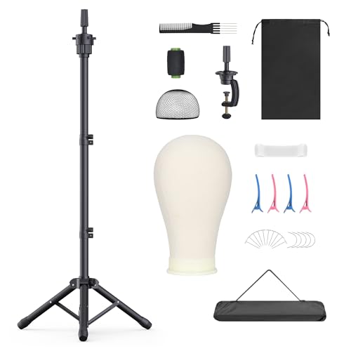 Retbtnm Wig Stand with Head 50 Inches, Height Adjustable...