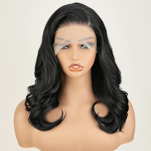 SOKU 13X6 Body Wave Lace Front Wigs, Glueless Synthetic
