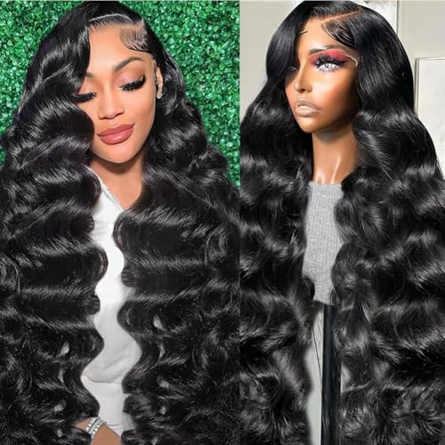 Tasumla 30 Inch Body Wave Lace Front Human Hair Wig