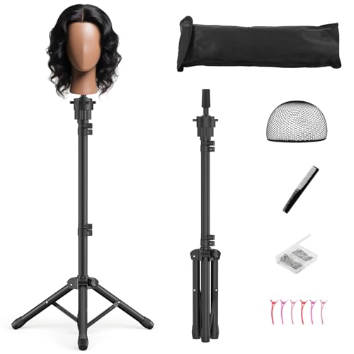 Womnwomn Wig Stand Tripod, 50 Inch Adjustable Mannequin...