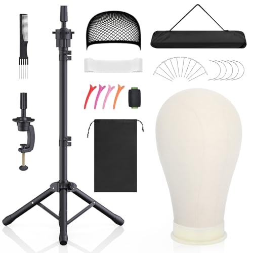 Hemndic Wig Stand with Head, Height Adjustable and Extra...