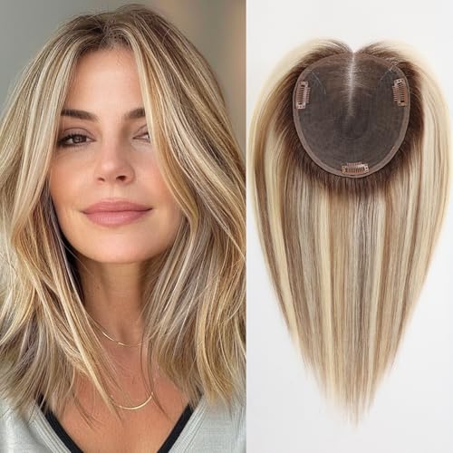 starluck Lage Swiss Base SilkHug 14 Inch Human Hair Topper