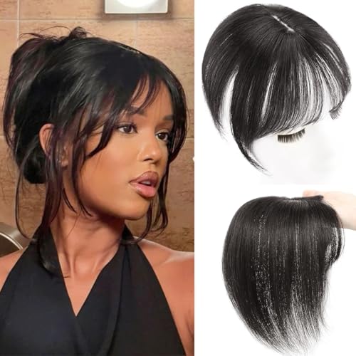 Hair Toppers For Women Real Human Hair with Wispy Bangs